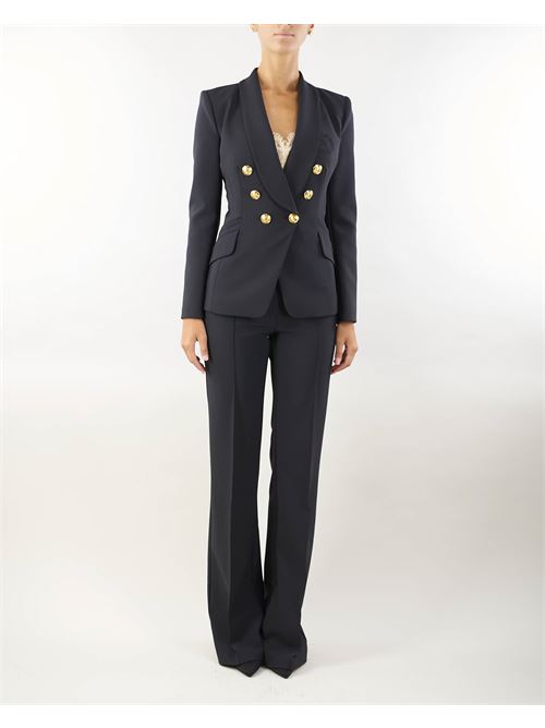 Double stretch crepe suit with shawl jacket and palazzo pants Elisabetta Franchi ELISABETTA FRANCHI | Tailleur | TP00246E2110